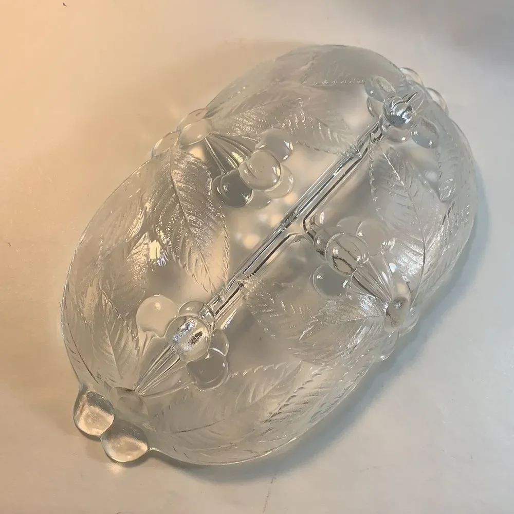 Cherry Patch Clear Glass 3 Divided Serving Tray
